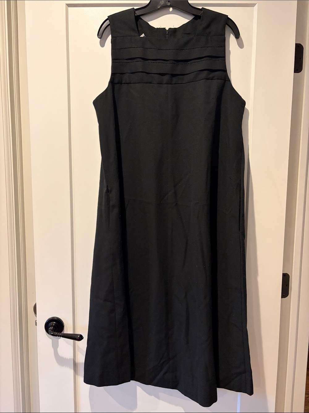 Maternity Sleeveless Black Midi A-Line Dress